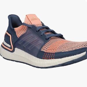 Adidas Ultraboost 19 Running Sneakers Blue Peach Pink Lace 6 1/2